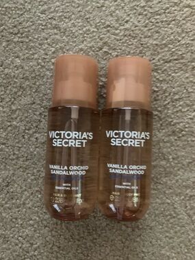 Victoria's Secret Peach-Tone Vanilla Orchid Sandalwood Body Mist Duo
